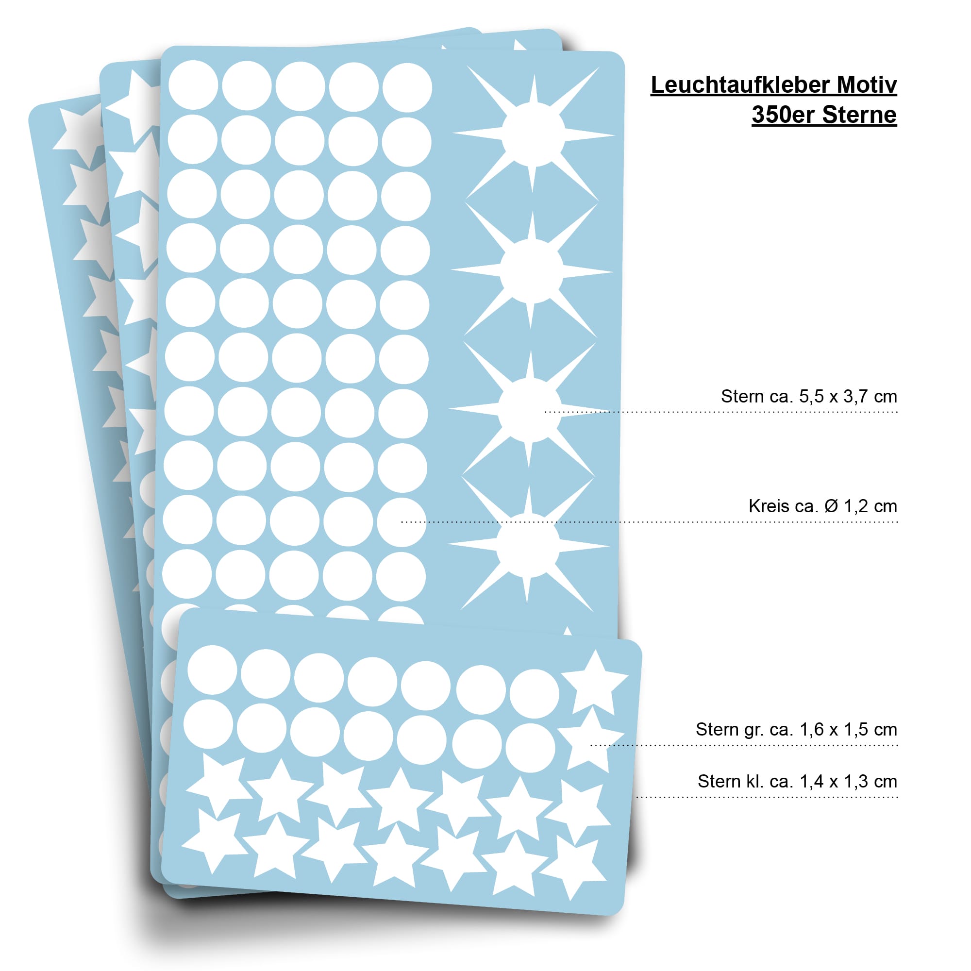 Leuchtaufkleber 350 Stk fluoreszierende Sterne und Punkte leuchten im Dunklen Kinderzimmer Sternenhimmel Auf dem Bild ist das Produkt: Leuchtaufkleber 350 Stk fluoreszierende Sterne und Punkte leuchten im Dunklen Kinderzimmer Sternenhimmel zum Preis von €9.90 abgebildet.