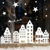 Wiederverwendbares Fensterbild Weihnachten Winterstadt Fensterdekoration Weihnachten Winter Rentierschlitten Sterne weiß Auf dem Bild ist das Produkt: Wiederverwendbares Fensterbild Weihnachten Winterstadt Fensterdekoration Weihnachten Winter Rentierschlitten Sterne weiß zum Preis von €13.90 abgebildet.