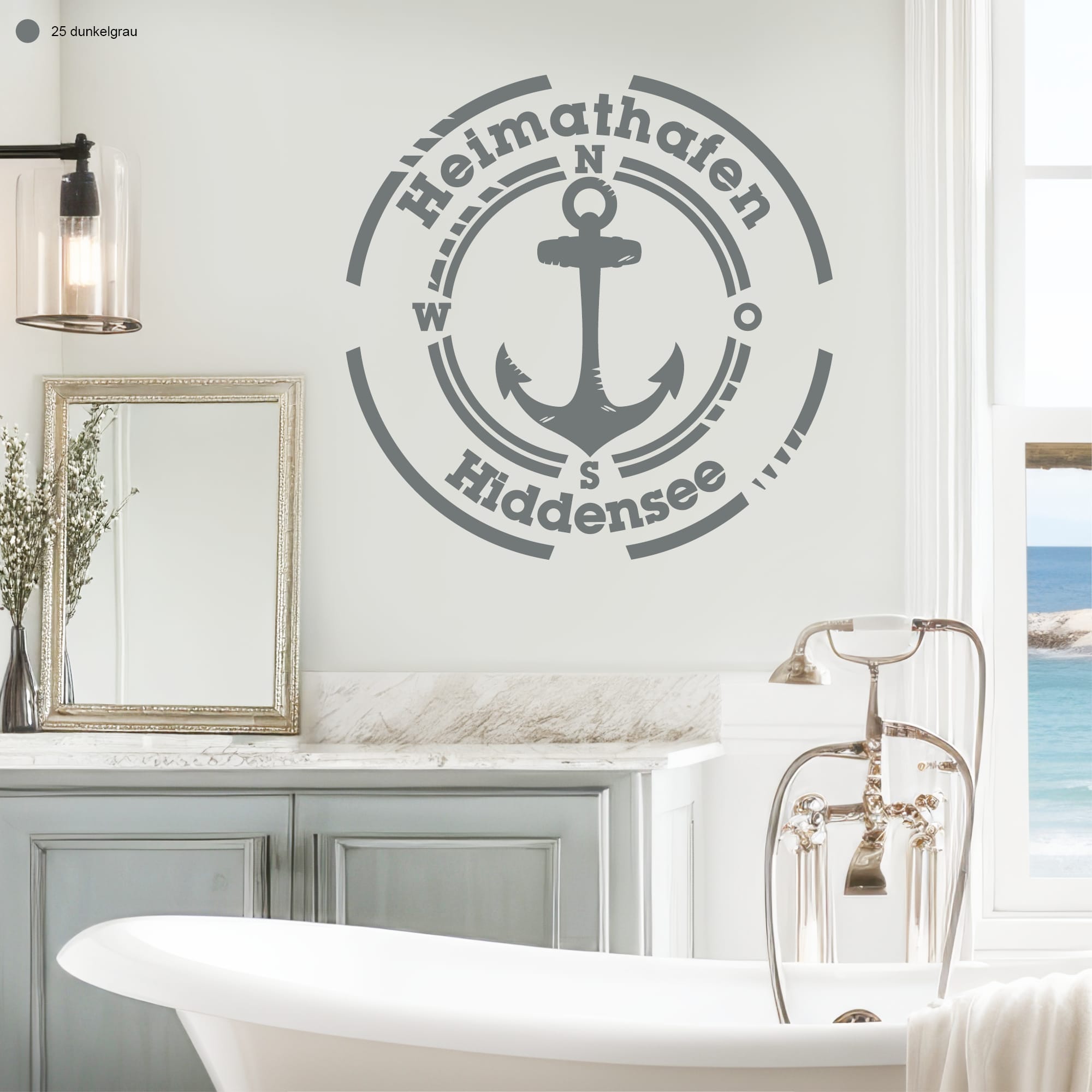 Auf dem Bild ist das Produkt: Wandtattoo Heimathafen WUNSCHSTADT Wohnzimmer Wandaufkleber Heimat Heimatliebe zum Preis von €14.90 abgebildet.