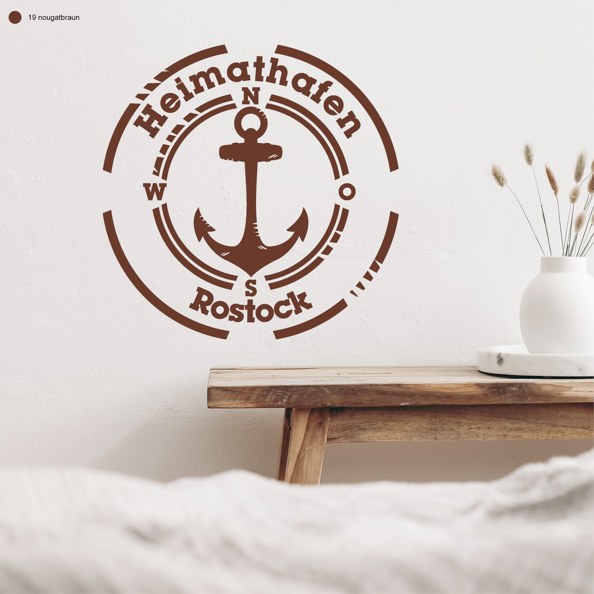 Auf dem Bild ist das Produkt: Wandtattoo Heimathafen WUNSCHSTADT Wohnzimmer Wandaufkleber Heimat Heimatliebe zum Preis von €14.90 abgebildet.