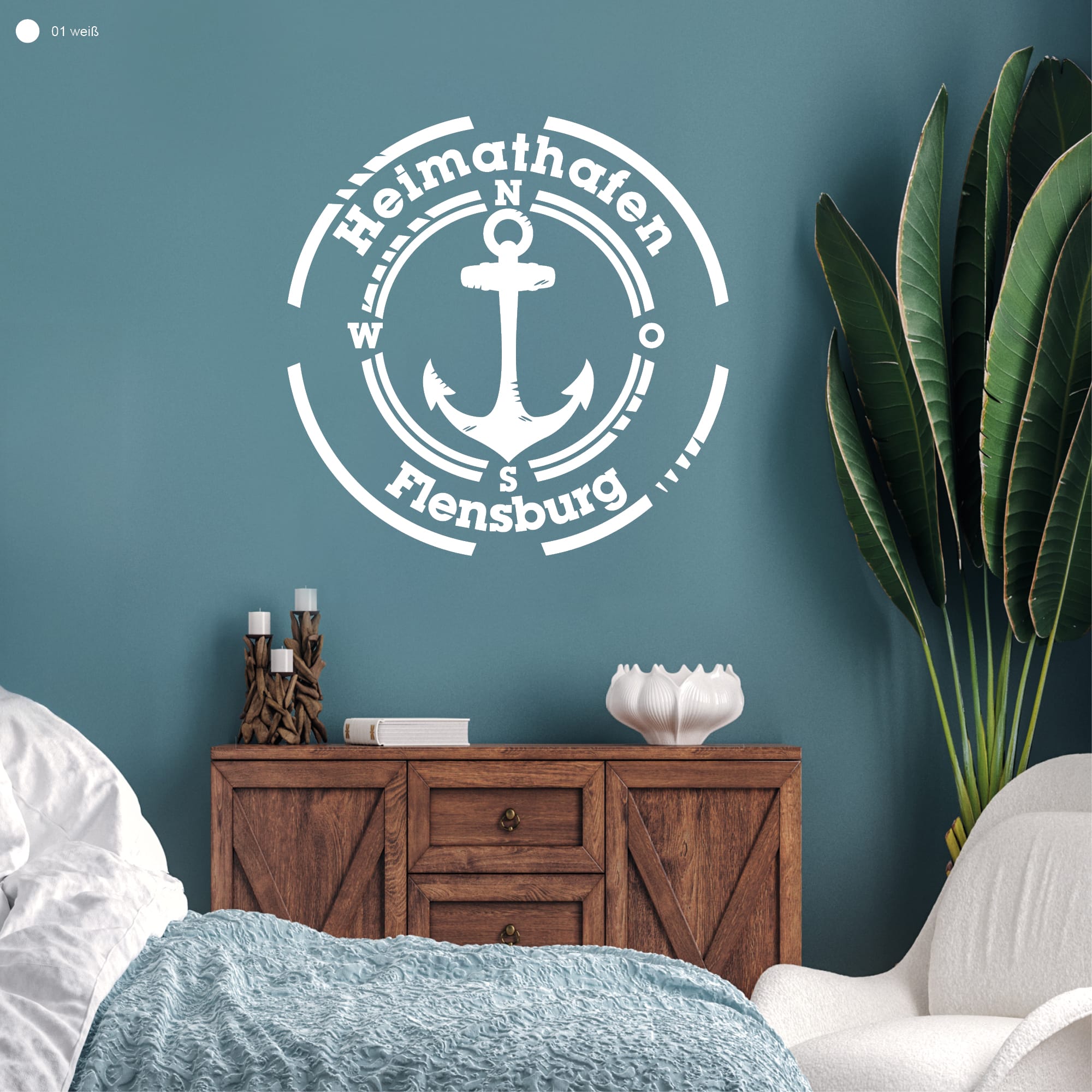 Auf dem Bild ist das Produkt: Wandtattoo Heimathafen WUNSCHSTADT Wohnzimmer Wandaufkleber Heimat Heimatliebe zum Preis von €14.90 abgebildet.