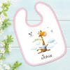 Bedrucktes Babylätzchen Giraffe Vögel Wolken mit Klettverschluss Wunschnamen Individuell Kinder Lätzchen Kleinkind Auf dem Bild ist das Produkt: Bedrucktes Babylätzchen Giraffe Vögel Wolken mit Klettverschluss Wunschnamen Individuell Kinder Lätzchen Kleinkind zum Preis von €14.9 abgebildet.