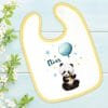 Bedrucktes Babylätzchen Panda Bär Luftballon Ballon Sterne mit Klettverschluss Wunschnamen Individuell Kinder Lätzchen Kleinkind Auf dem Bild ist das Produkt: Bedrucktes Babylätzchen Panda Bär Luftballon Ballon Sterne mit Klettverschluss Wunschnamen Individuell Kinder Lätzchen Kleinkind zum Preis von €14.9 abgebildet.