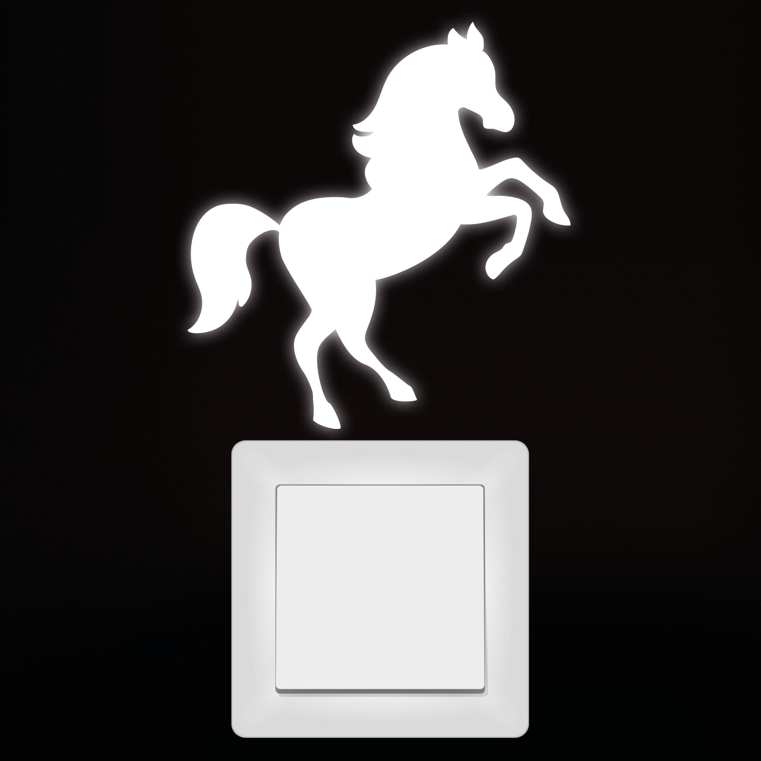 Leuchtaufkleber fluoreszierendes Pferd Steckdose Lichtschalter Dekoration Kinderzimmer