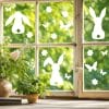 Auf dem Bild ist das Produkt: Fensteraufkleber Frühling Ostern drei Hasen Blümchen Schmetterlinge weiß WIEDERVERWENDBAR 23 Aufkleber im SetFensterbild Fensterdeko zum Preis von €8.9 abgebildet.