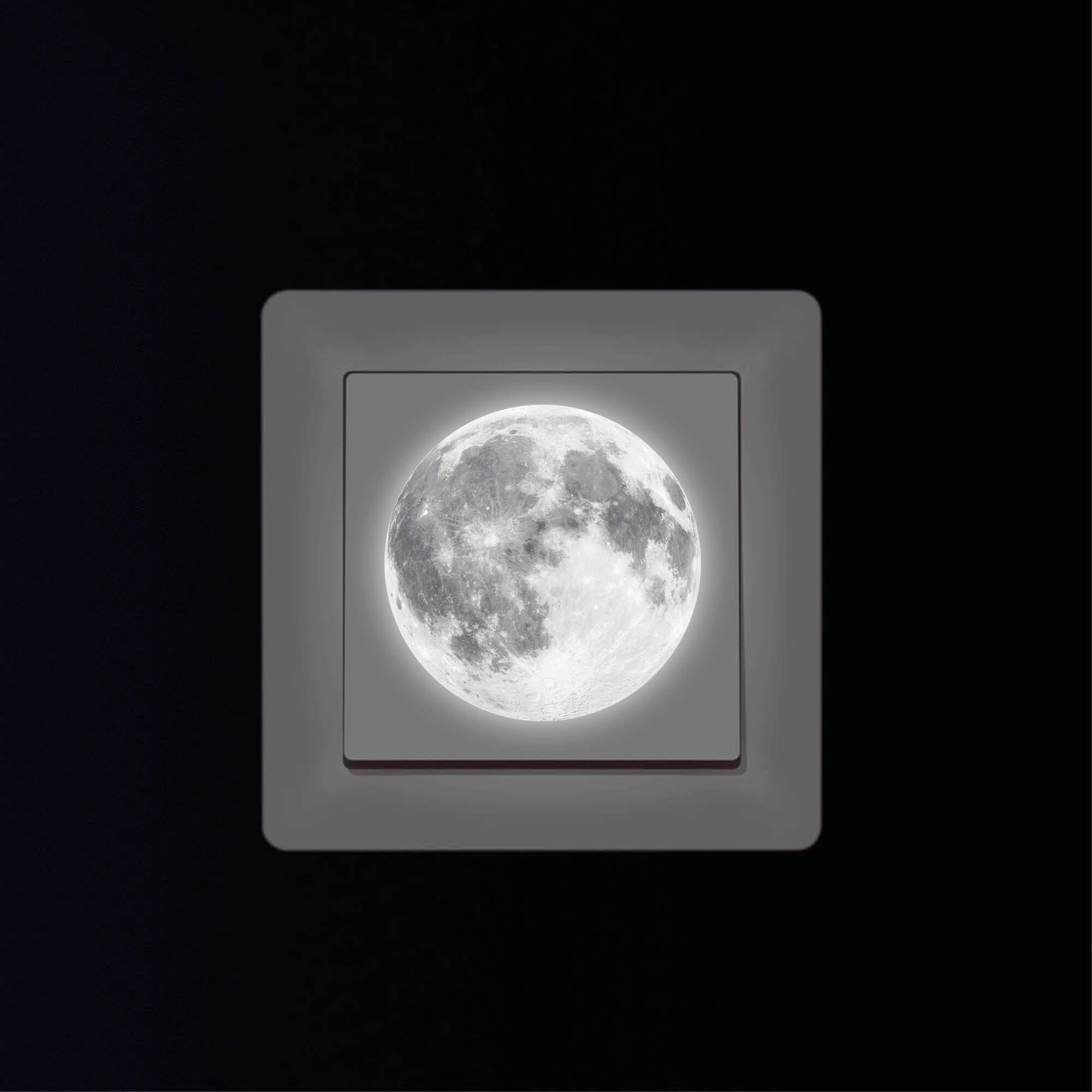Leuchtaufkleber Kinderzimmer Mini 4,3 cm Mond im Dunklen Lichtschalter Leuchtaufkleber Kinderzimmer Mini 4,3 cm Mond im Dunklen Lichtschalter