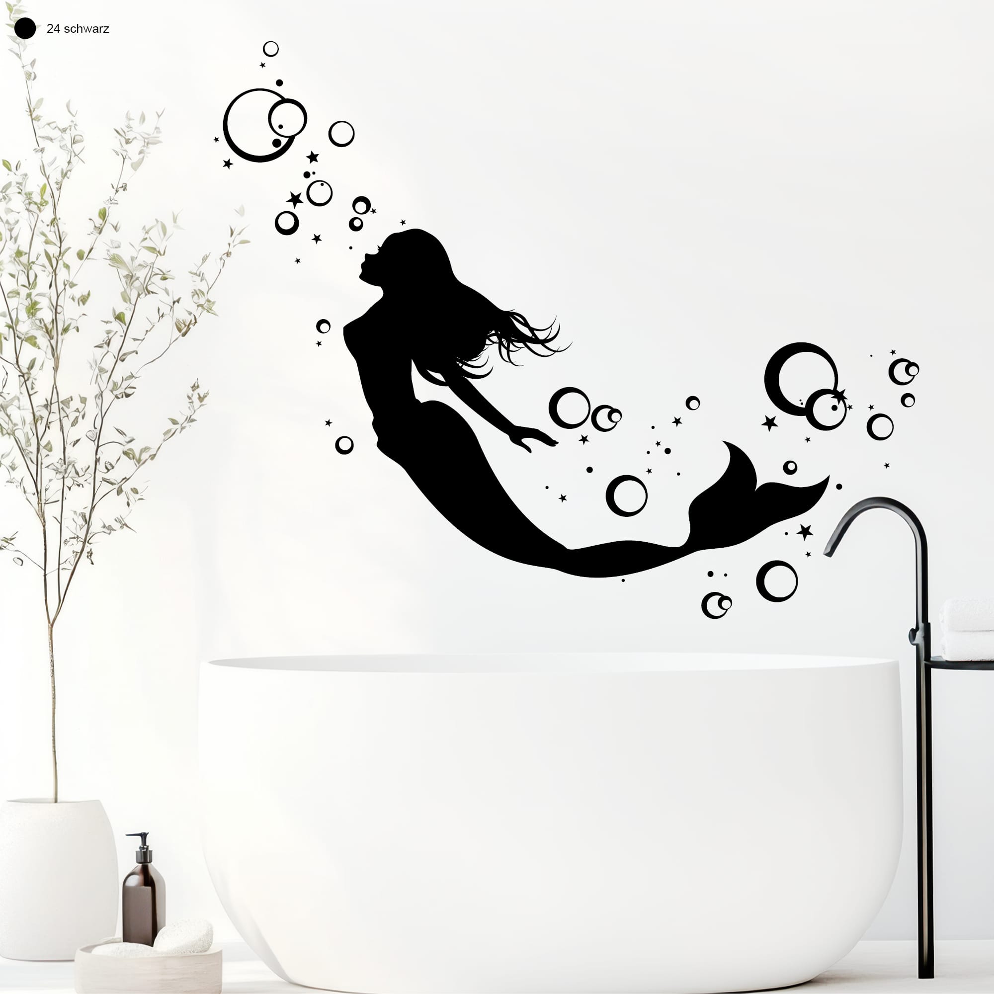 Auf dem Bild ist das Produkt: Wandtattoo Meerjungfrau Unterwasserwelt Kinderzimmer Mädchen Sirene Nixe Meereswesen Meerjungfrau-Deko zum Preis von €23.90 abgebildet.