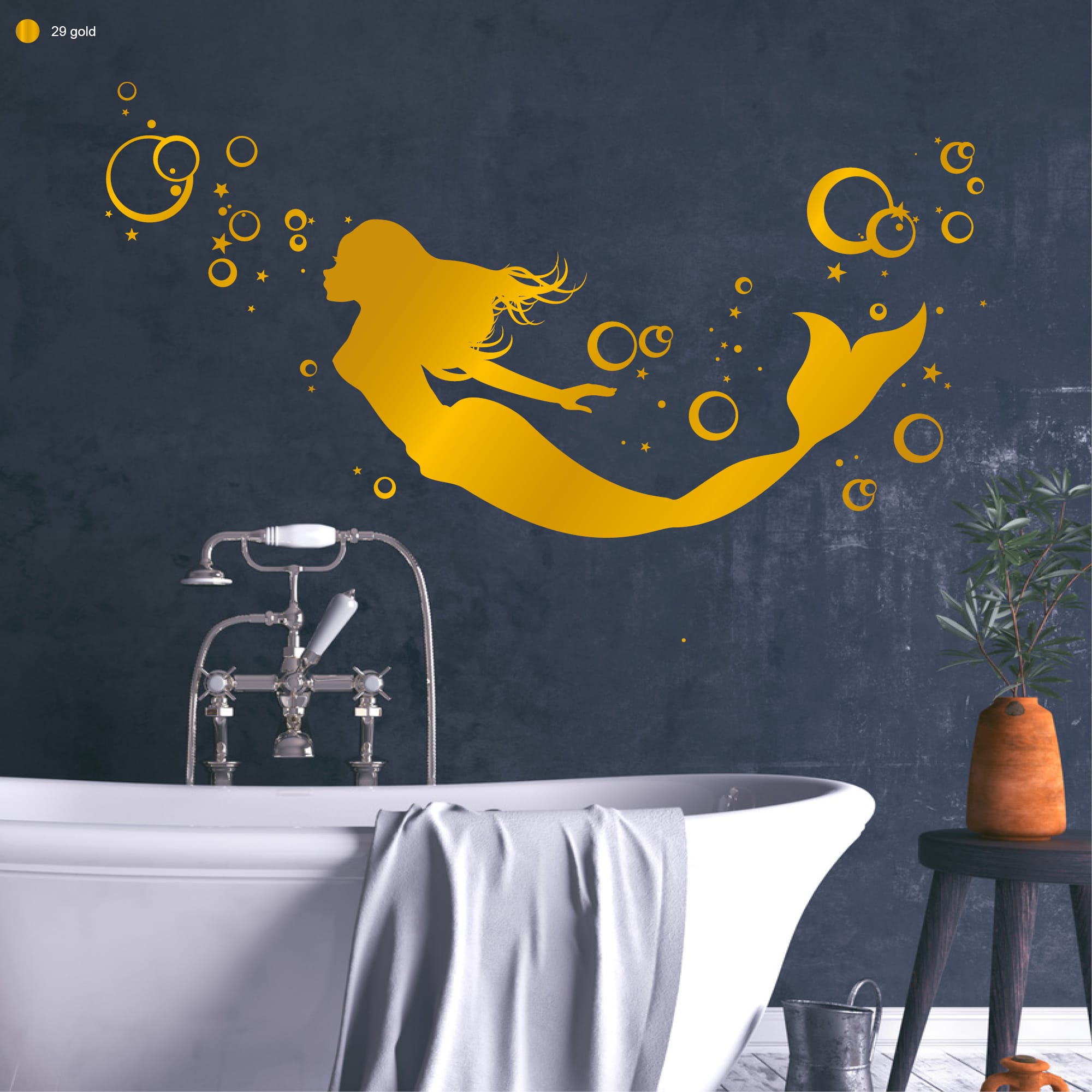 Auf dem Bild ist das Produkt: Wandtattoo Meerjungfrau Unterwasserwelt Kinderzimmer Mädchen Sirene Nixe Meereswesen Meerjungfrau-Deko zum Preis von €23.90 abgebildet.