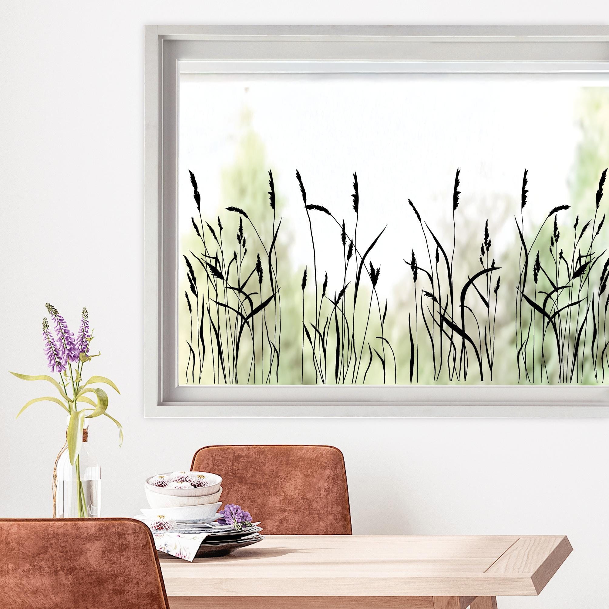 Fensterbild Gräser Zweige Schilf Wildblumen schwarz oder weiß wiederverwendbar natur Fensteraufkleber Fensterdekoration Frühling Terrasse Auf dem Bild ist das Produkt: Fensterbild Gräser Zweige Schilf Wildblumen schwarz oder weiß wiederverwendbar natur Fensteraufkleber Fensterdekoration Frühling Terrasse zum Preis von €17.9 abgebildet.