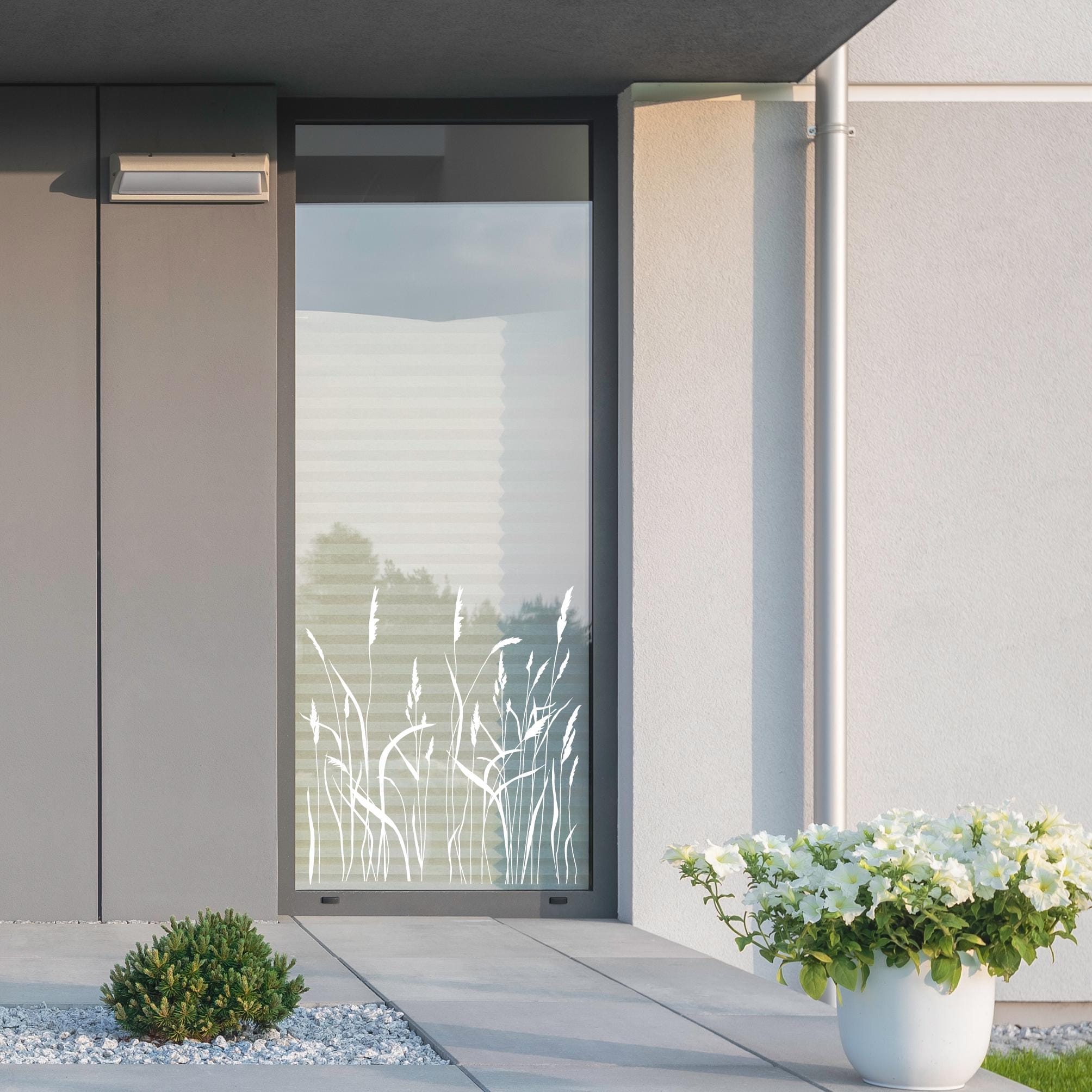 Fensterbild Gräser Zweige Schilf Wildblumen schwarz oder weiß wiederverwendbar natur Fensteraufkleber Fensterdekoration Frühling Terrasse Auf dem Bild ist das Produkt: Fensterbild Gräser Zweige Schilf Wildblumen schwarz oder weiß wiederverwendbar natur Fensteraufkleber Fensterdekoration Frühling Terrasse zum Preis von €17.9 abgebildet.