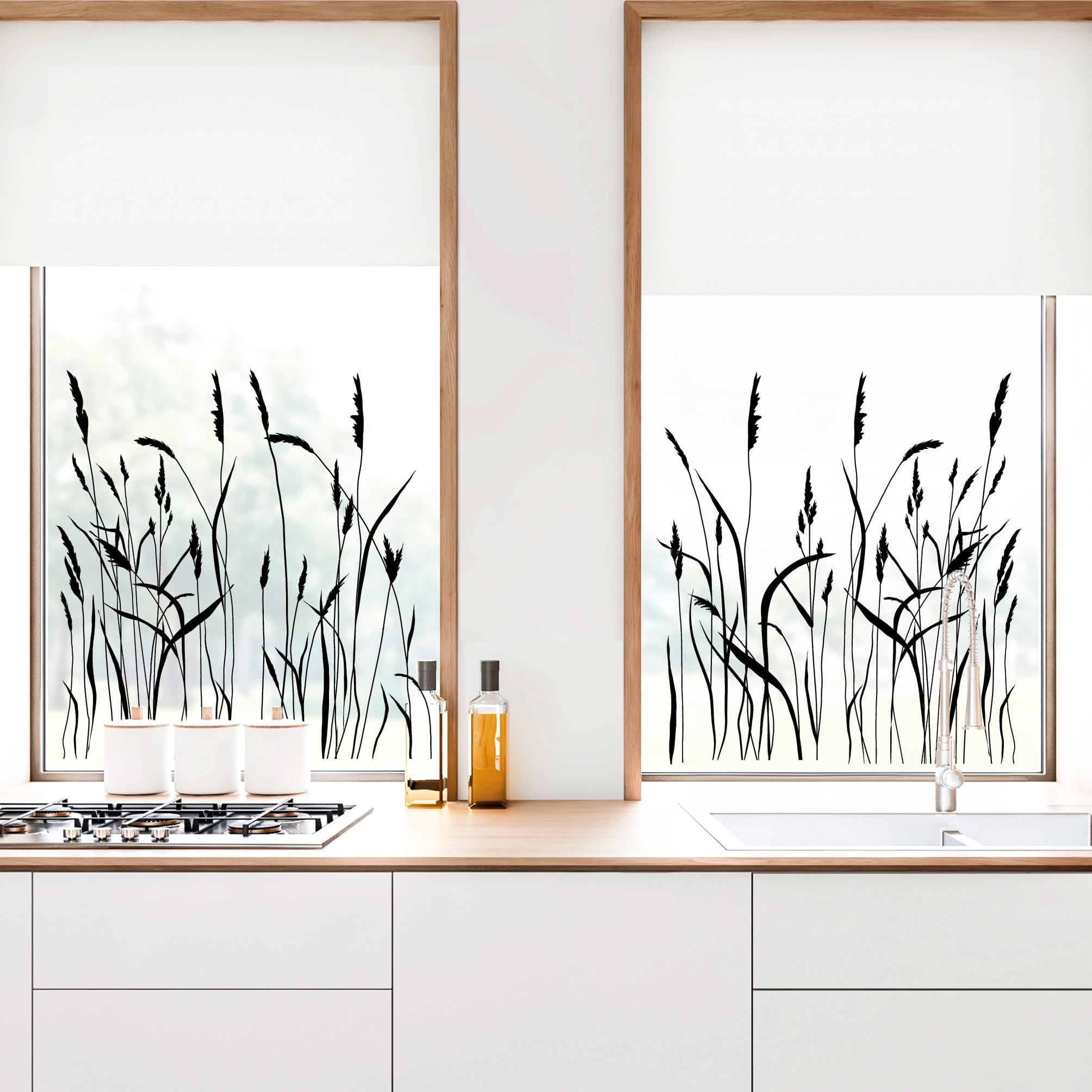 Fensterbild Gräser Zweige Schilf Wildblumen schwarz oder weiß wiederverwendbar natur Fensteraufkleber Fensterdekoration Frühling Terrasse Auf dem Bild ist das Produkt: Fensterbild Gräser Zweige Schilf Wildblumen schwarz oder weiß wiederverwendbar natur Fensteraufkleber Fensterdekoration Frühling Terrasse zum Preis von €17.9 abgebildet.