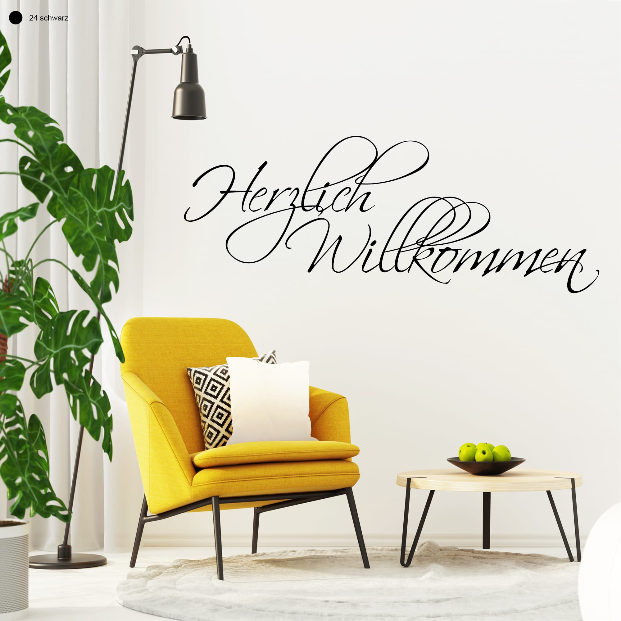 Wandtattoo Herzlich Willkommen Schriftzug Wandaufkleber Wohndekoration Spruch verschiedene Größen und Farben