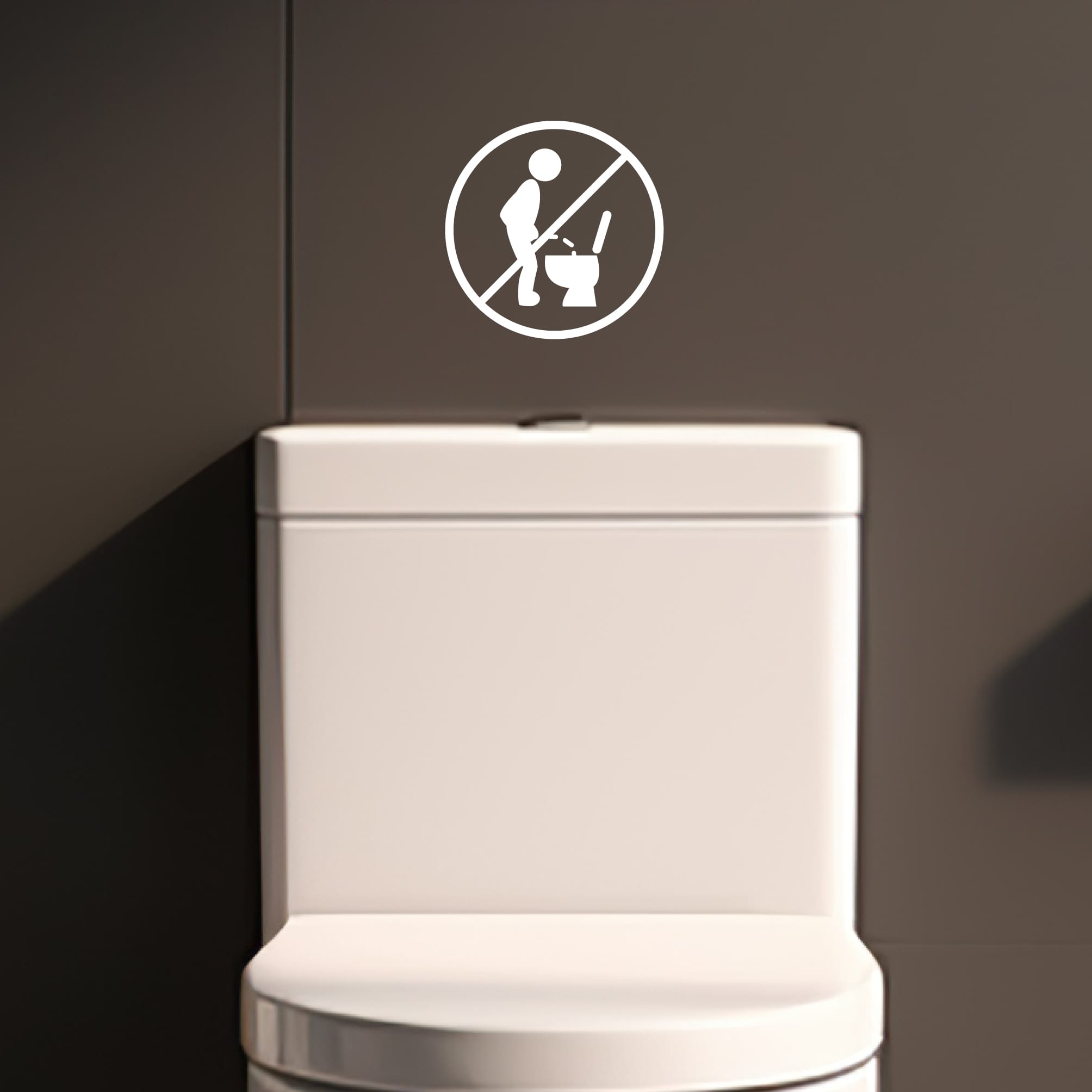 WC Aufkleber Badezimmer Gäste-WC Nicht im Stehen pinkeln, 30 Farben, rückstandslos entfernbar, hochwertige Vinylfolie, WC Aufkleber Klodeckel Auf dem Bild ist das Produkt: WC Aufkleber Badezimmer Gäste-WC Nicht im Stehen pinkeln, 30 Farben, rückstandslos entfernbar, hochwertige Vinylfolie, WC Aufkleber Klodeckel zum Preis von €8.90 abgebildet.