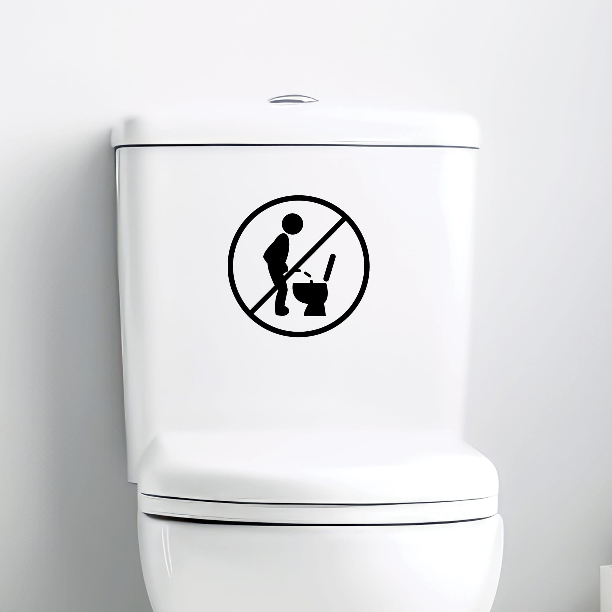 WC Aufkleber Badezimmer Gäste-WC Nicht im Stehen pinkeln, 30 Farben, rückstandslos entfernbar, hochwertige Vinylfolie, WC Aufkleber Klodeckel Auf dem Bild ist das Produkt: WC Aufkleber Badezimmer Gäste-WC Nicht im Stehen pinkeln, 30 Farben, rückstandslos entfernbar, hochwertige Vinylfolie, WC Aufkleber Klodeckel zum Preis von €8.90 abgebildet.