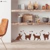 Auf dem Bild ist das Produkt: Wandtattoo vier Katzen mit Schmetterlingen Dekoration Deko Küche Wohnzimmer Bordüre Fußleiste zum Preis von €17.90 abgebildet.