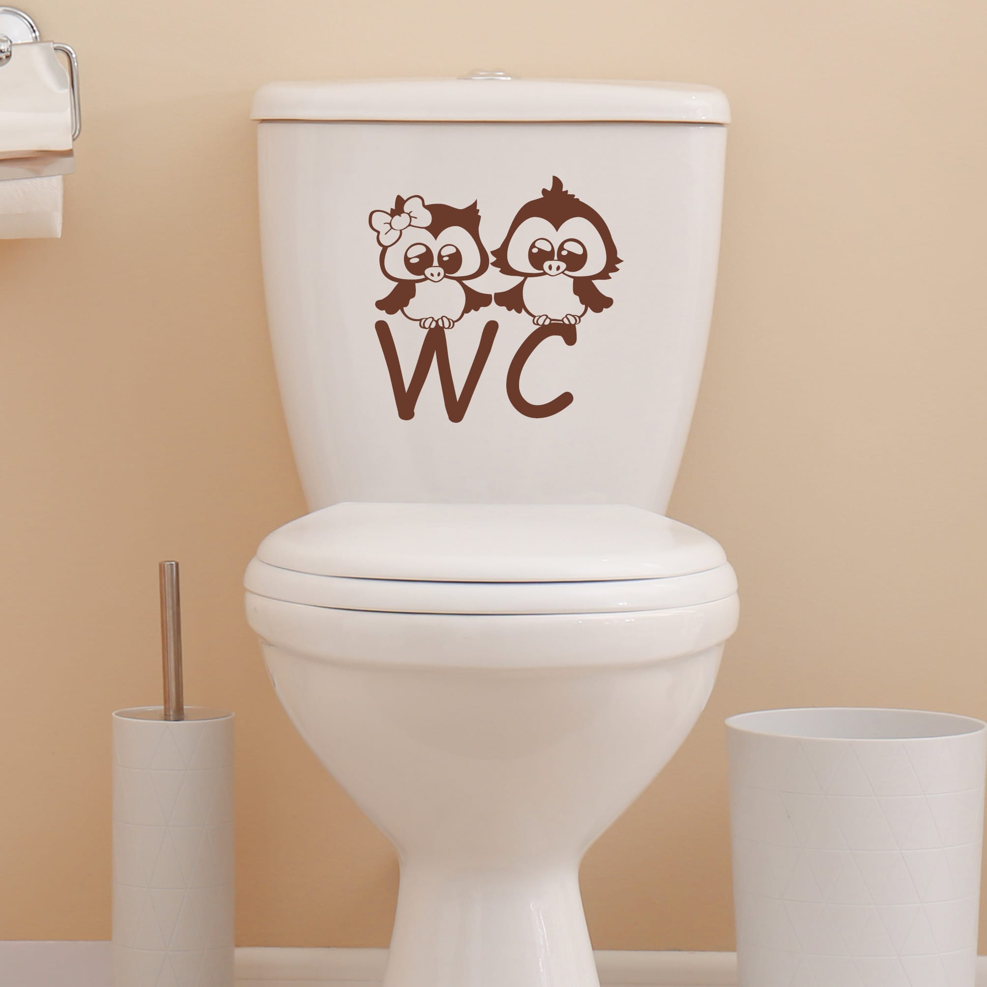 Auf dem Bild ist das Produkt: Türaufkleber Bad WC Eulen Badezimmer Türschild selbstklebend, rückstandslos entfernbare Dekoration, 30 Farben zur Auswahl zum Preis von €10.90 abgebildet.