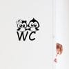 Auf dem Bild ist das Produkt: Türaufkleber Bad WC Eulen Badezimmer Türschild selbstklebend, rückstandslos entfernbare Dekoration, 30 Farben zur Auswahl zum Preis von €10.90 abgebildet.