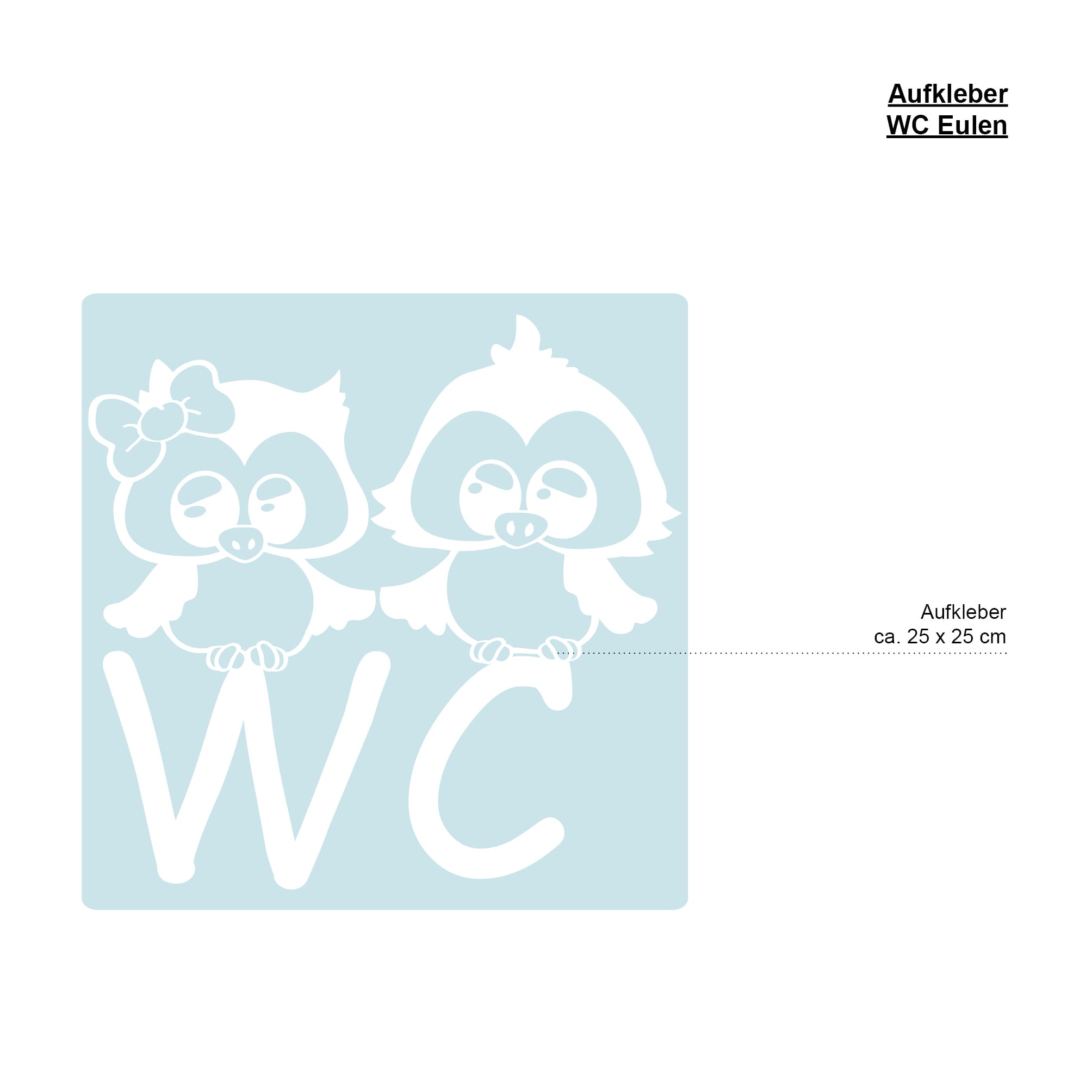 Auf dem Bild ist das Produkt: Türaufkleber Bad WC Eulen Badezimmer Türschild selbstklebend, rückstandslos entfernbare Dekoration, 30 Farben zur Auswahl zum Preis von €10.90 abgebildet.