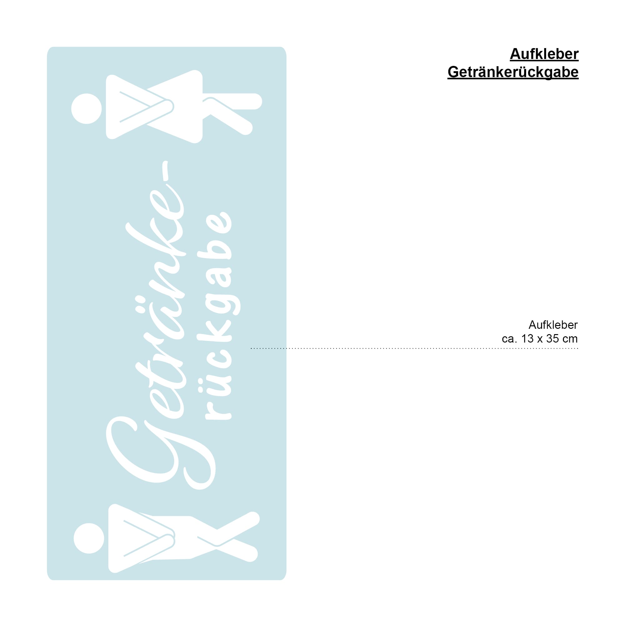 Auf dem Bild ist das Produkt: Türaufkleber “Getränkerückgabe” eckig Motiv Mann Frau, 30 Farben, selbstklebender Türsticker für Bad & Gäste-WC, rückstandslos entfernbar zum Preis von €14.90 abgebildet.