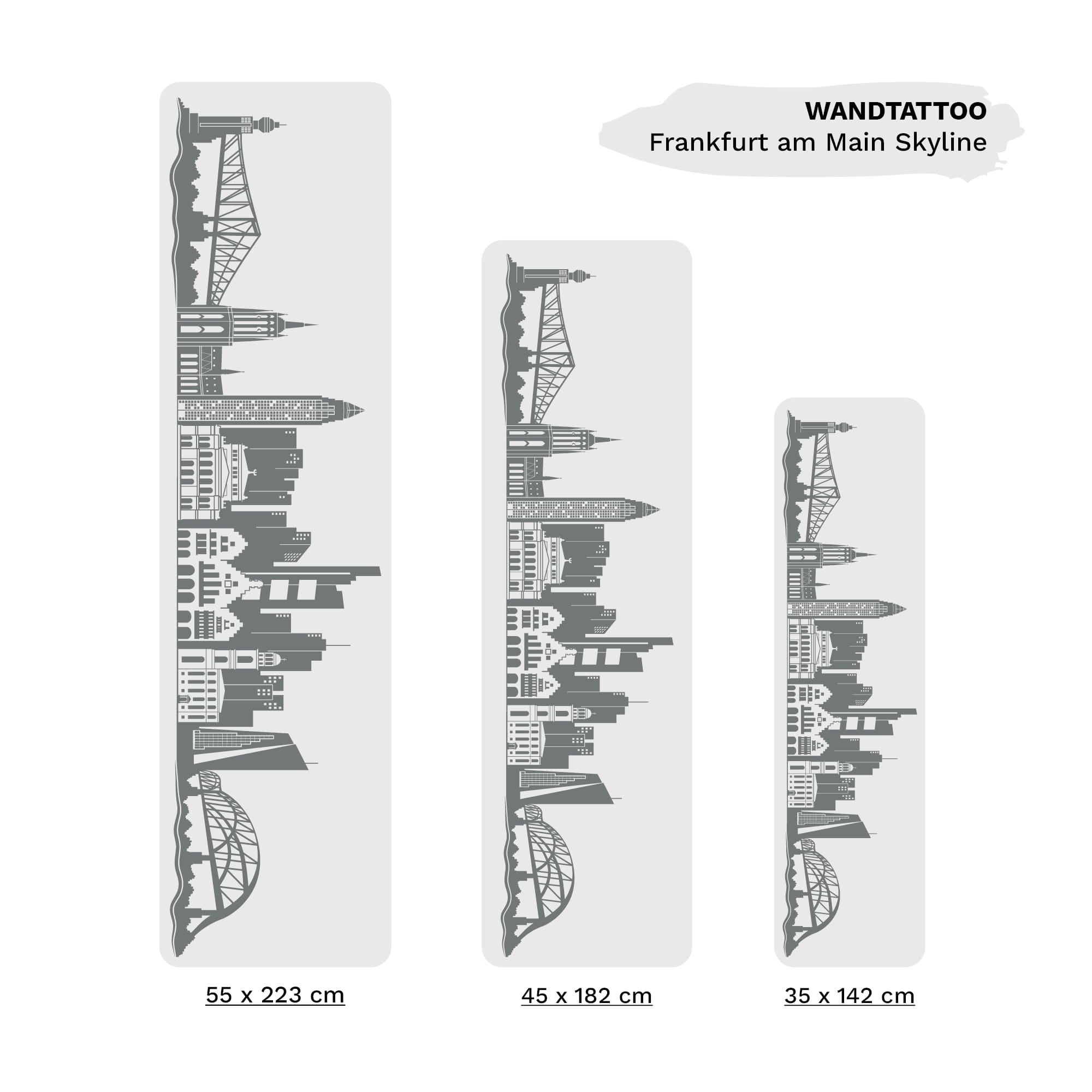 Wandtattoo Frankfurt Skyline Dekoration Wandaufkleber Fankfurt am Main Brücke Messeturm Kaiserdom Wohnzimmer Auf dem Bild ist das Produkt: Wandtattoo Frankfurt Skyline Dekoration Wandaufkleber Fankfurt am Main Brücke Messeturm Kaiserdom Wohnzimmer zum Preis von €20.90 abgebildet.
