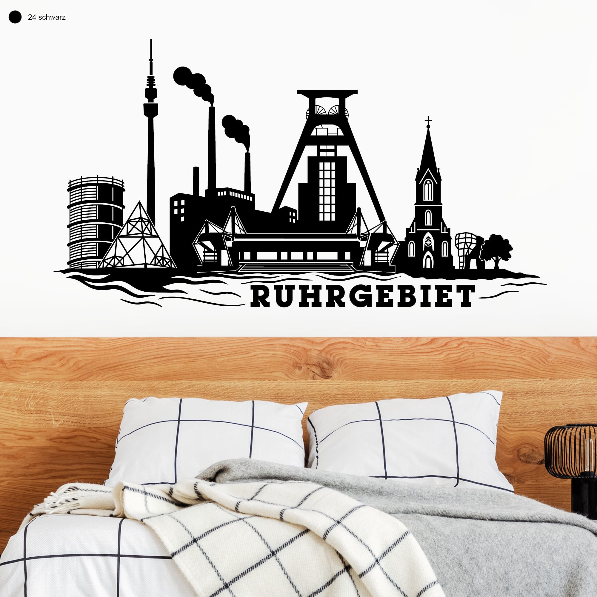 Wandtattoo Skyline Ruhrgebiet Ruhrpott Industriekultur Zeche Gasometer NRW Dortmund Bochum Essen Hamm Wandaufkleber Heimat Heimatliebe Auf dem Bild ist das Produkt: Wandtattoo Skyline Ruhrgebiet Ruhrpott Industriekultur Zeche Gasometer NRW Dortmund Bochum Essen Hamm Wandaufkleber Heimat Heimatliebe zum Preis von €16.90 abgebildet.