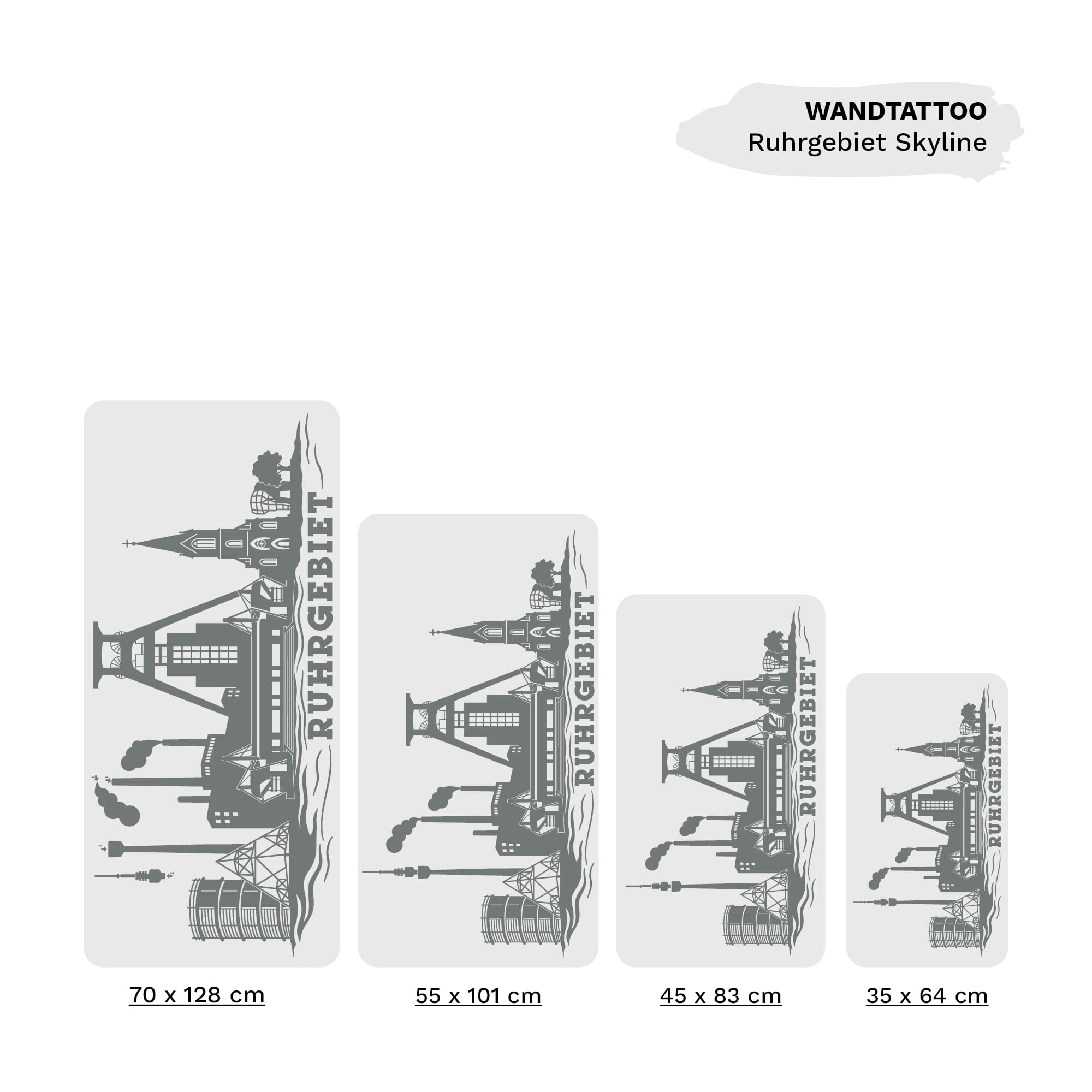Wandtattoo Skyline Ruhrgebiet Ruhrpott Industriekultur Zeche Gasometer NRW Dortmund Bochum Essen Hamm Wandaufkleber Heimat Heimatliebe Auf dem Bild ist das Produkt: Wandtattoo Skyline Ruhrgebiet Ruhrpott Industriekultur Zeche Gasometer NRW Dortmund Bochum Essen Hamm Wandaufkleber Heimat Heimatliebe zum Preis von €16.90 abgebildet.