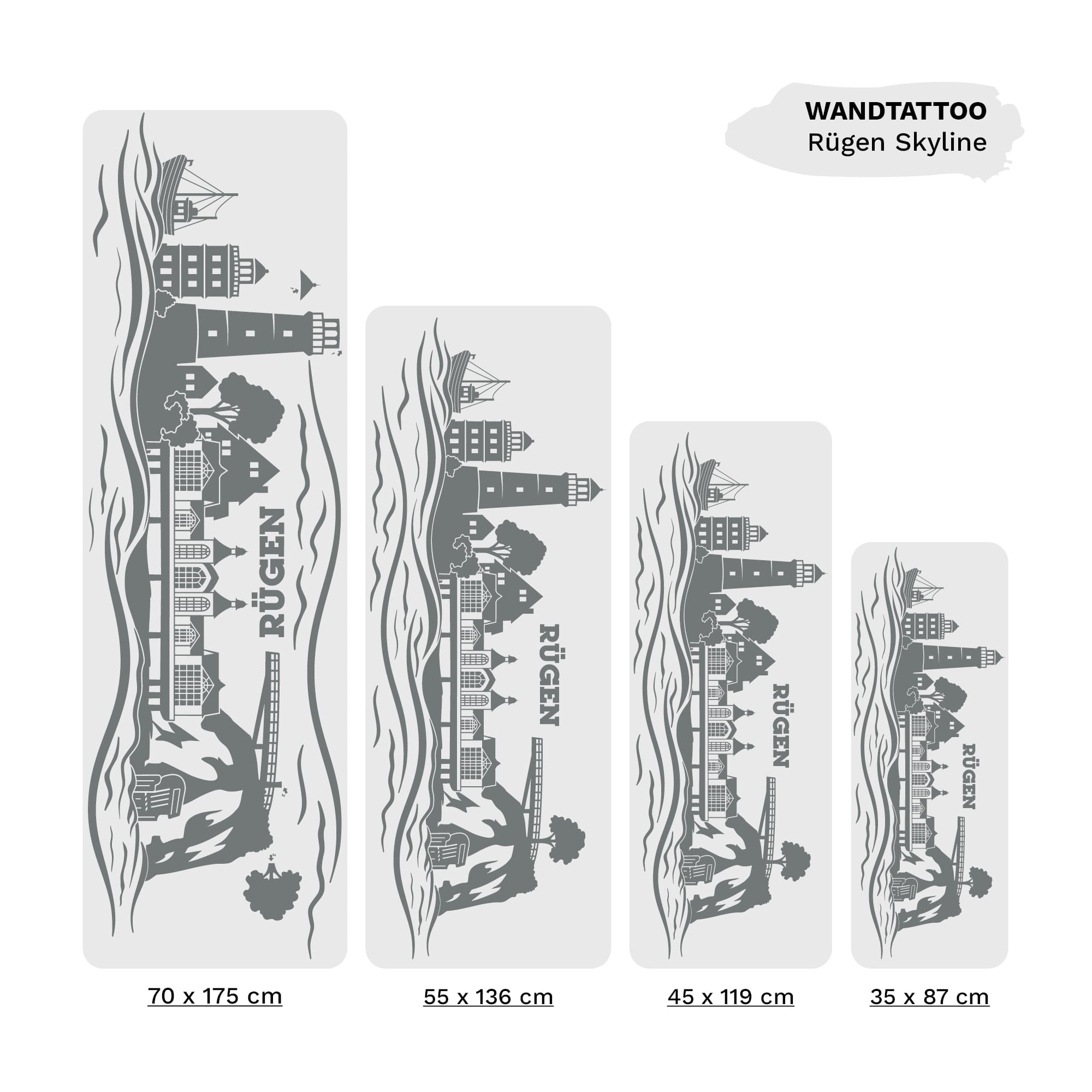 Wandtattoo Skyline Insel Rügen Ostsee Leuchtturm Kap Arkona Steilküste Kreidefelsen maritim Wandaufkleber Heimat Heimatliebe Auf dem Bild ist das Produkt: Wandtattoo Skyline Insel Rügen Ostsee Leuchtturm Kap Arkona Steilküste Kreidefelsen maritim Wandaufkleber Heimat Heimatliebe zum Preis von €16.90 abgebildet.