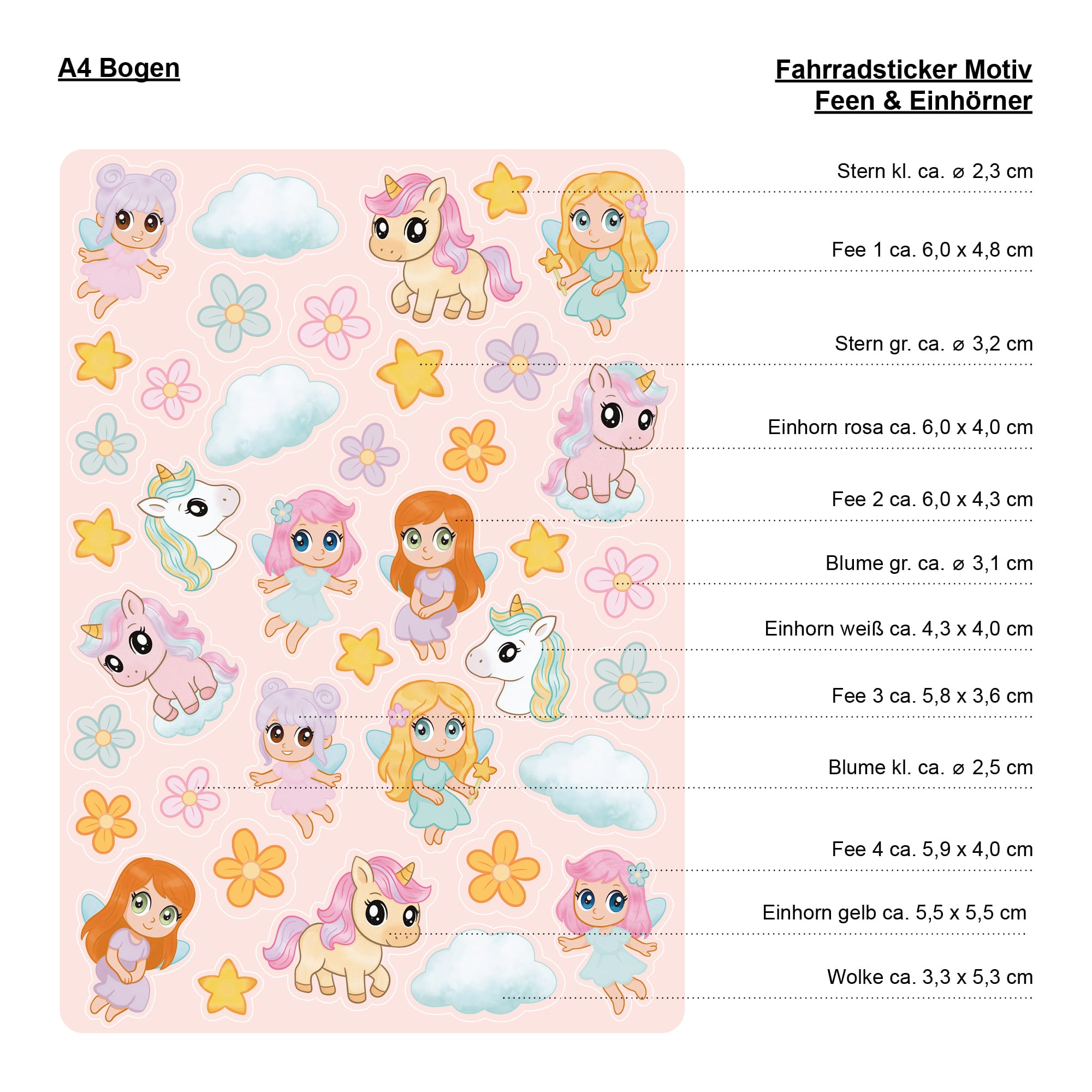 Fahrradaufkleber Feen Einhörner pastell farbig Fahrrad Sticker Kinderfahrrad Aufkleber Geburtstag Geschenk Laufrad Scooter Schultüte Auf dem Bild ist das Produkt: Fahrradaufkleber Feen Einhörner pastell farbig Fahrrad Sticker Kinderfahrrad Aufkleber Geburtstag Geschenk Laufrad Scooter Schultüte zum Preis von €12.90 abgebildet.